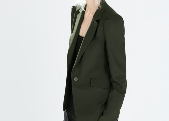 Fitted Blazer with Pleated Sleeves, $39.99.  I am ALL about an amazing shoulder on a jacket.  I love this color of this one, but it also comes in black for those of you who are averse to color. :D