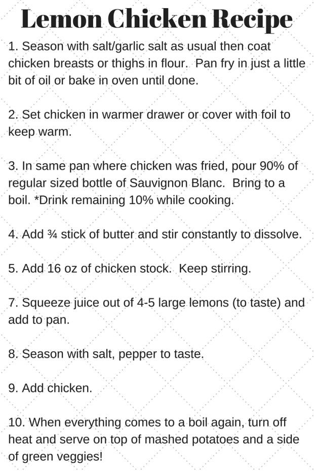 Lemon Chicken Recipe, http://chicinacademia.com
