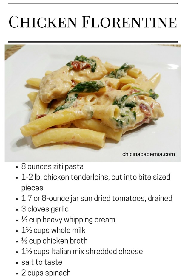 Chicken Florentine, http://chicinacademia.com